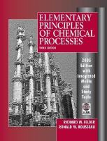 Elementary principles of chemical processes /