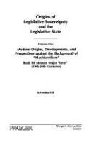 Origins of legislative sovereignty and the legislative state /