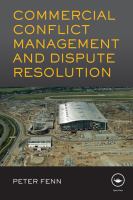 Commercial conflict management and dispute resolution