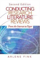 Conducting research literature reviews : from the Internet to paper /