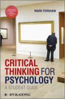 Critical thinking for psychology : a student guide /