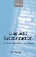 Linguistic reconstruction : an introduction to theory and method /