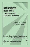 Randomized response a method for sensitive surveys /