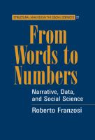 From words to numbers : narrative, data, and social science /