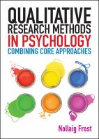 Qualitative research methods in psychology combining core approaches /