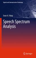 Speech spectrum analysis /