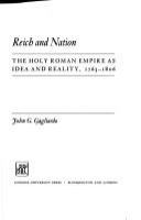 Reich and nation : the Holy Roman Empire as idea and reality, 1763-1806 /