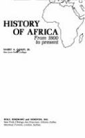 History of Africa from 1800 to present /