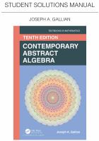 Contemporary abstract algebra : student solutions manual /