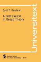 A first course in group theory /
