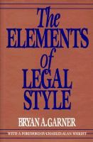 The elements of legal style /