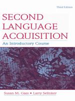 Second language acquisition an introductory course /