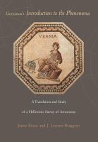 Geminos's Introduction to the phenomena : a translation and study of a Hellenistic survey of astronomy /