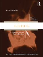 Ethics a contemporary introduction /