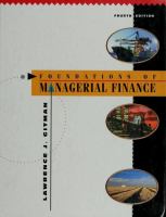 Foundations of managerial finance /