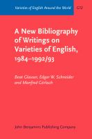 A new bibliography of writings on varieties of English, 1984-1992/3 /