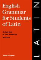 English grammar for students of Latin : the study guide for those learning Latin /