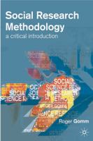 Social research methodology : a critical introduction /