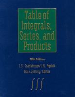 Table of integrals, series, and products /