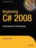 Beginning C# 2008 from novice to professional /