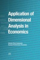 Application of dimensional analysis in economics