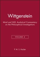 Wittgenstein : mind and will /