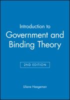 Introduction to government and binding theory /
