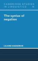 The syntax of negation /