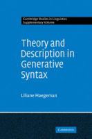 Theory and description in generative syntax : a case study in West Flemish /