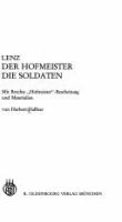Lenz, "Der Hofmeister", "Die Soldaten" : mit Brechts "Hofmeister"-Bearbeitung und Materialien /