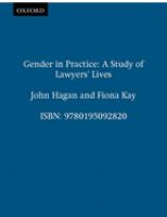 Gender in practice : a study of lawyers' lives /