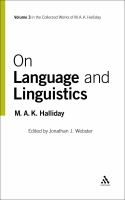 On language and linguistics /