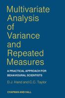 Multivariate analysis of variance and repeated measures : a practical approach for behavioural scientists /