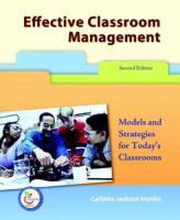 Effective classroom management : models and strategies for today's classrooms /