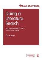 Doing a literature search : a comprehensive guide for the social sciences /