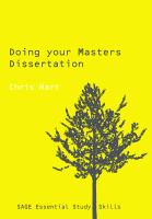 Doing your masters dissertation : realizing your potential as a social scientist /