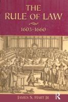 The rule of law, 1603-1660 : crowns, courts and judges /