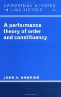 A performance theory of order and constituency /