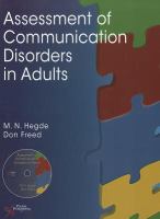 Assessment of communication disorders in adults /