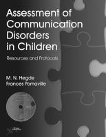 Assessment of communication disorders in children : resources and protocols /