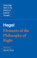 Elements of the philosophy of right /