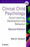 Clinical child psychology : social learning, development, and behaviour /