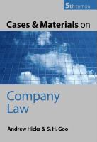 Cases and materials on company law /