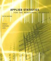 Applied statistics for the behavioral sciences /