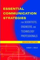 Essential communication strategies for scientists, engineers, and technology professionals /