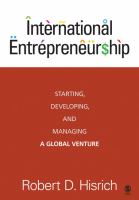 International entrepreneurship : starting, developing, and managing a global venture /