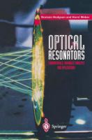 Optical resonators : fundamentals, advanced concepts, and applications /