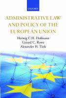 Administrative law and policy of the European Union /