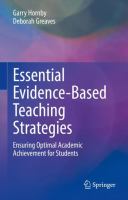 Essential evidence-based teaching strategies : ensuring optimal academic achievement for students /