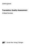 Translation quality assessment : a model revisited /